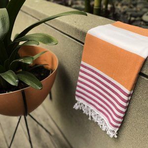 Sand Free Orange Pink 100% Turkish Cotton Beach Bath Towel Citizens of the Beach